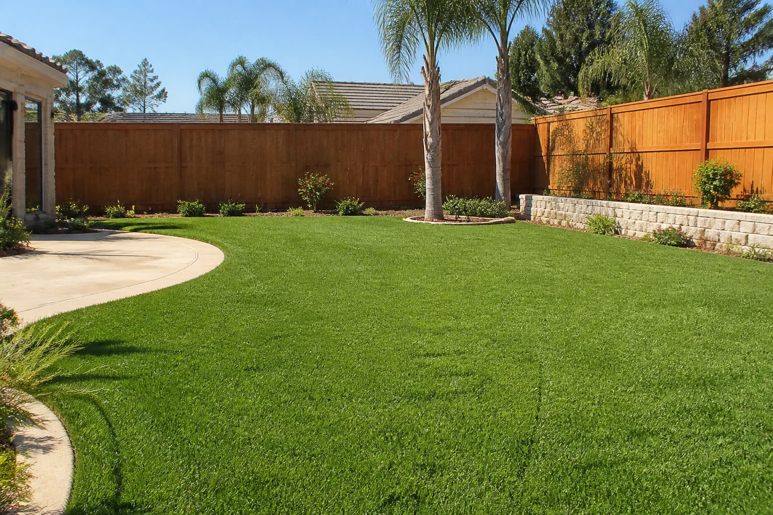 Suburban lawn of the kind searched on a weekly visit